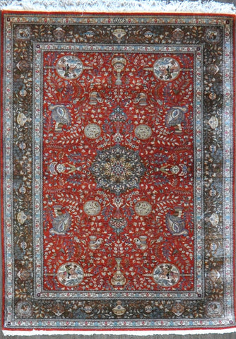 4.6x6.6 persian qum silk #57280 Sold