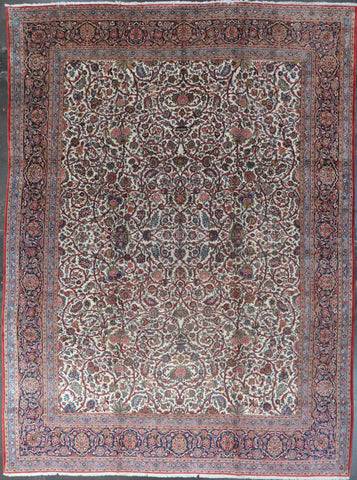 10.8x14.3 Antique persian kashan dabir #86603