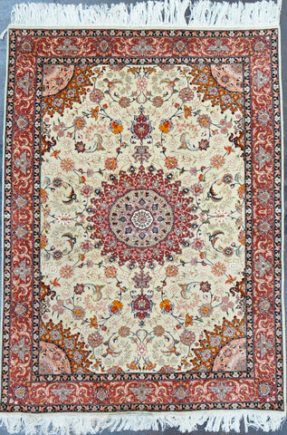 Rug Id: 88244 Persian Wool&Silk Tabriz 5x6.9