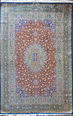 6.6x9.10 persian qum all silk(SIGNED REZAI) #82372