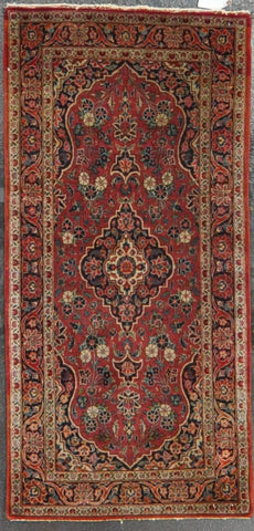 2.3x4.9 antique persian kashan wool #89907