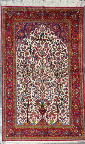 Rug NO: 22781 Antique Silk Kashan Antique 4x6.7
