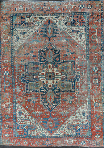 Rug No 98328 Antique Persian Serapi 11.0x15.0
