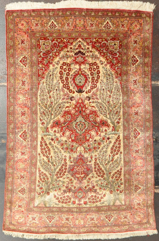 Rug ID: 1002-HK Antique Silk Kerman 4.6x7.0