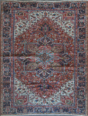 8.8x11.3 Antique persian heriz #11148