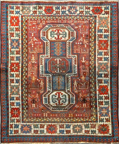 4.4x5.10 Persian antique kazak #26837