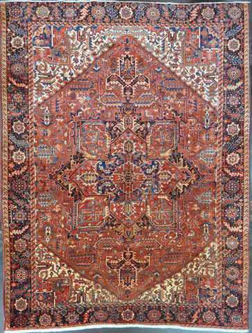 #2843 Antique Heriz 9.5x12.5