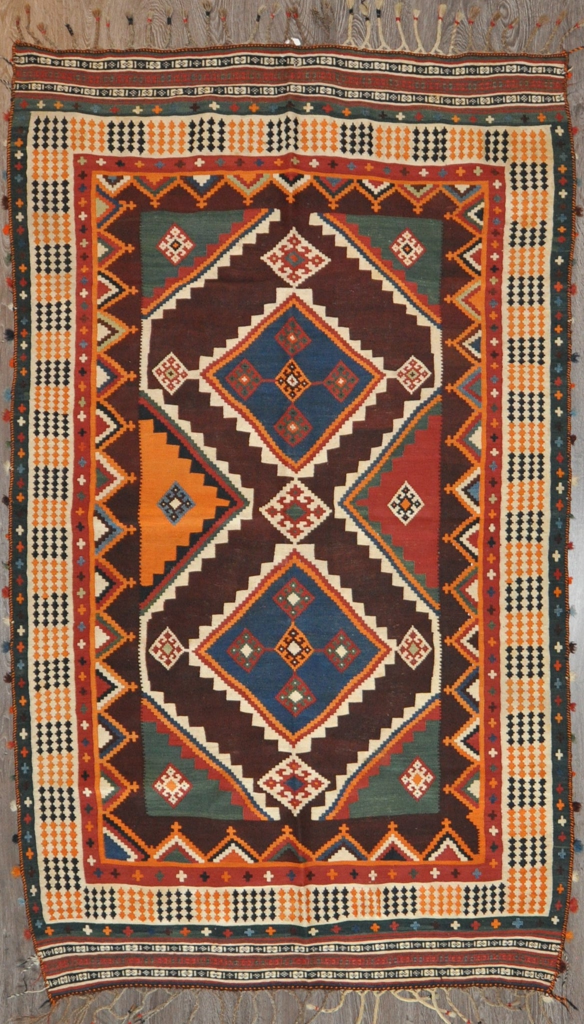5.0x8.0 antique persian kilim #59661