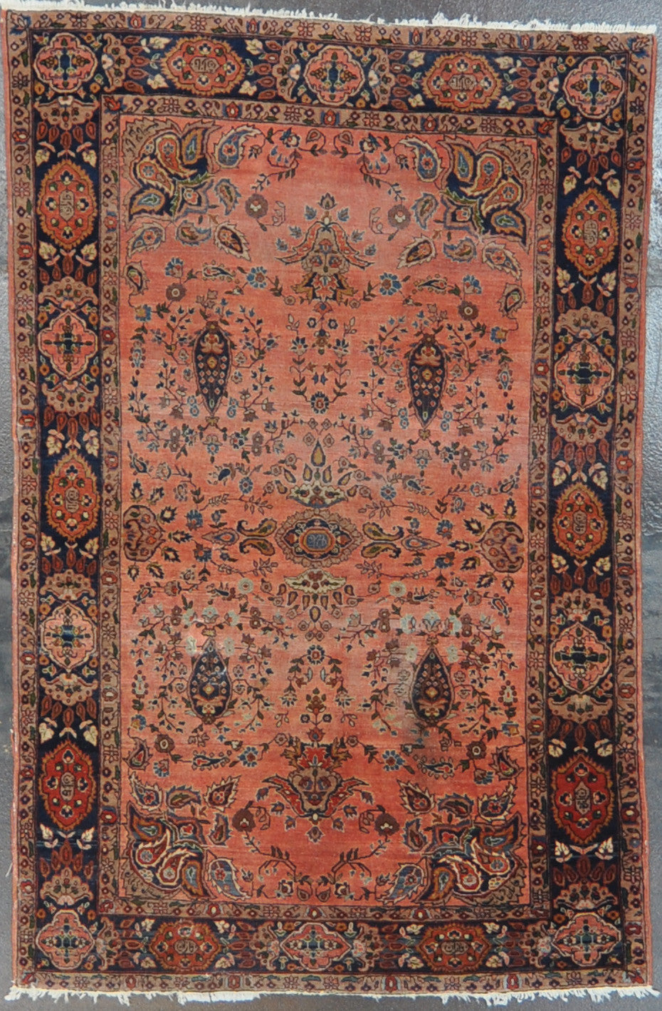 4.2x6.5 antique farahan wool persian #28229