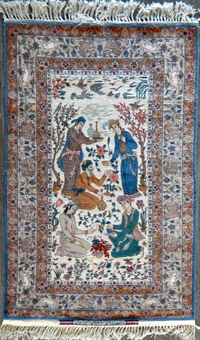 3.5x5.5 persian isfahan Seyrafian wool silk #24109 Sold