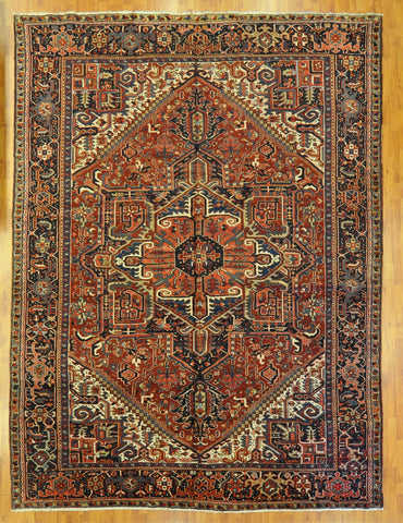 10.0x13.4 antique persian heriz #17223