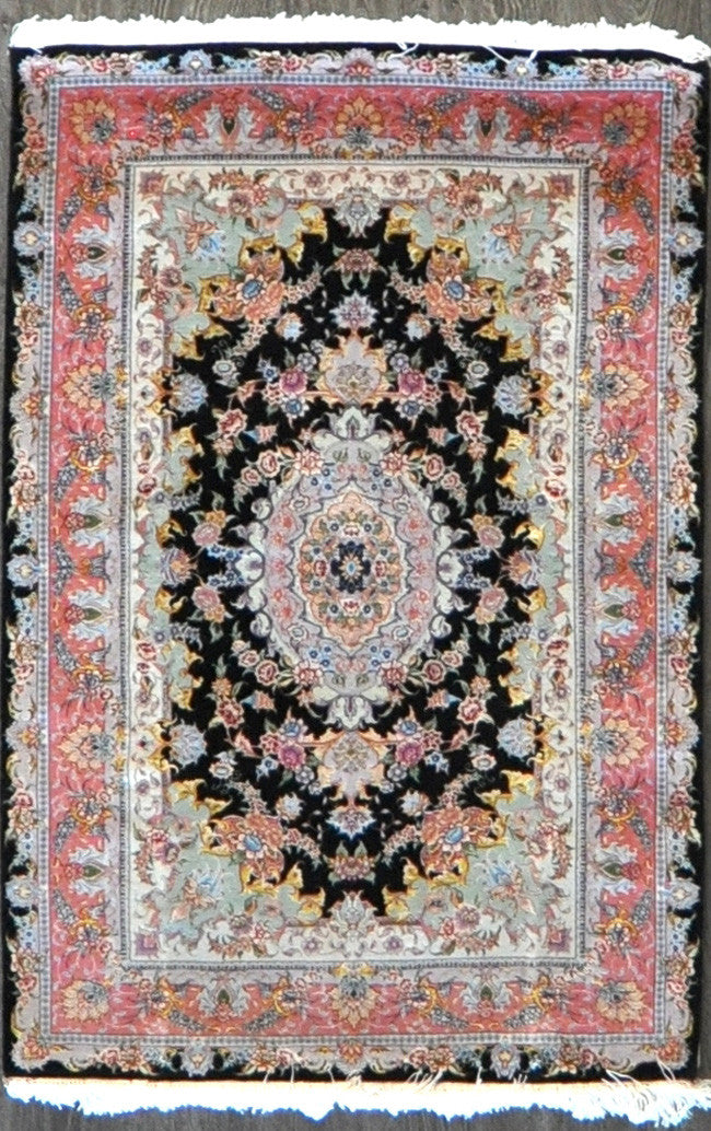 3.4x5.0 persian tabriz wool silk 70 raj #58334