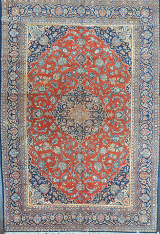11.8x17.2 persian antique kashan wool #35921