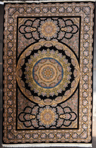 Rug Id# 87295 All Silk Qum 6.5x10.0 signed