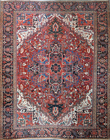 10.2x12.9 Antique persian heriz #61106