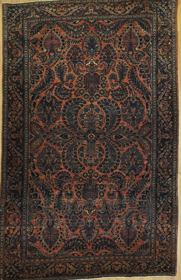 4.2x6.6 antique persian sarouk #44279