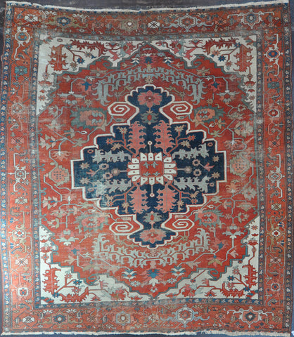 Rug ID: 88507 Antique Serapi Circa: 1870's