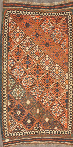 5.0x9.3 antique persian kilim  #77440