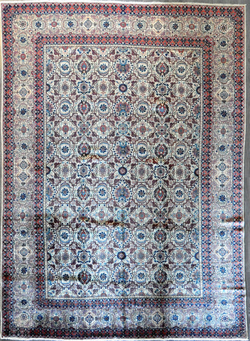 10.3x14.2 antique persian kashan Dabir  #27722