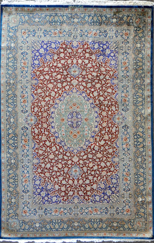 6.6x9.10 persian qum all silk(SIGNED REZAI)  #82372