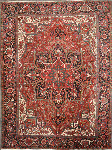 9.2x12.3 Antique persian heriz  #83562