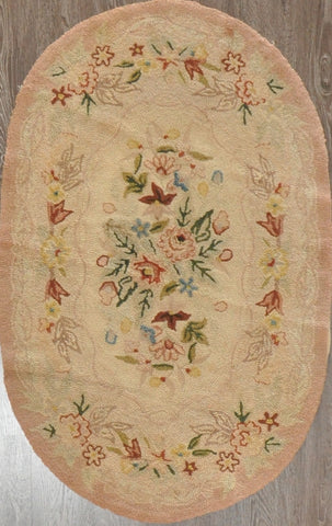 3x5 antique hook rug  #94886