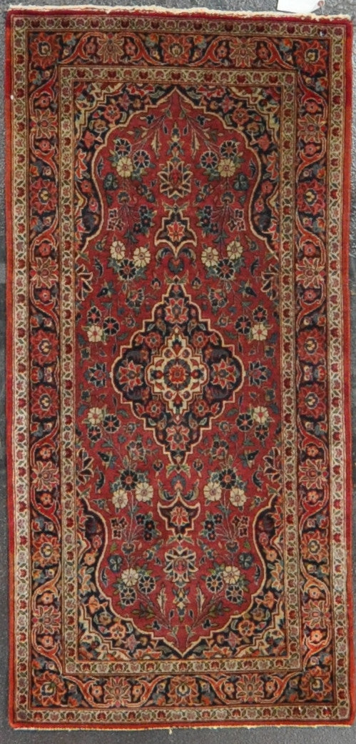 2.3x4.9 antique persian kashan wool #89907