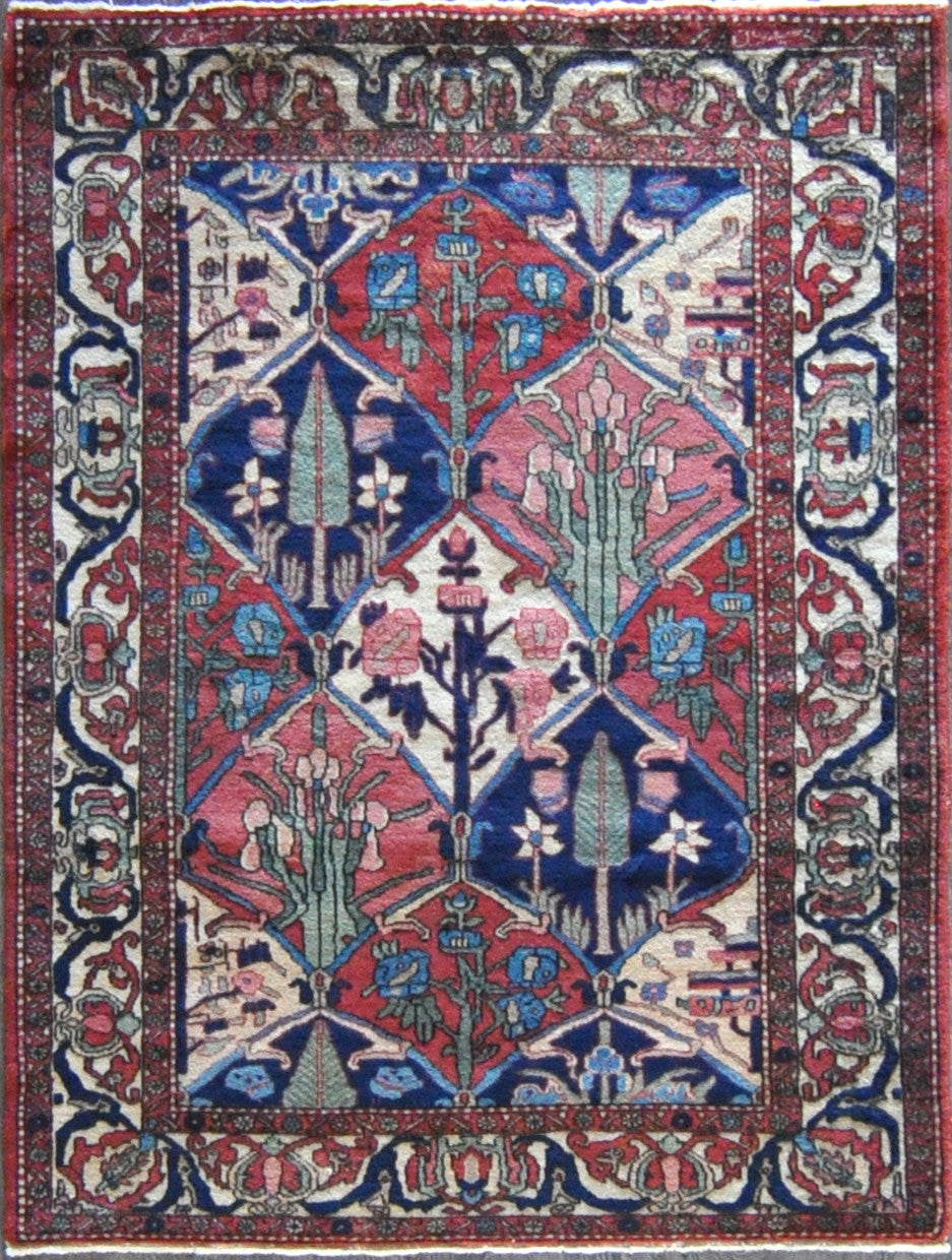 4.8x6.9 Persian antique bakhtiar #48137