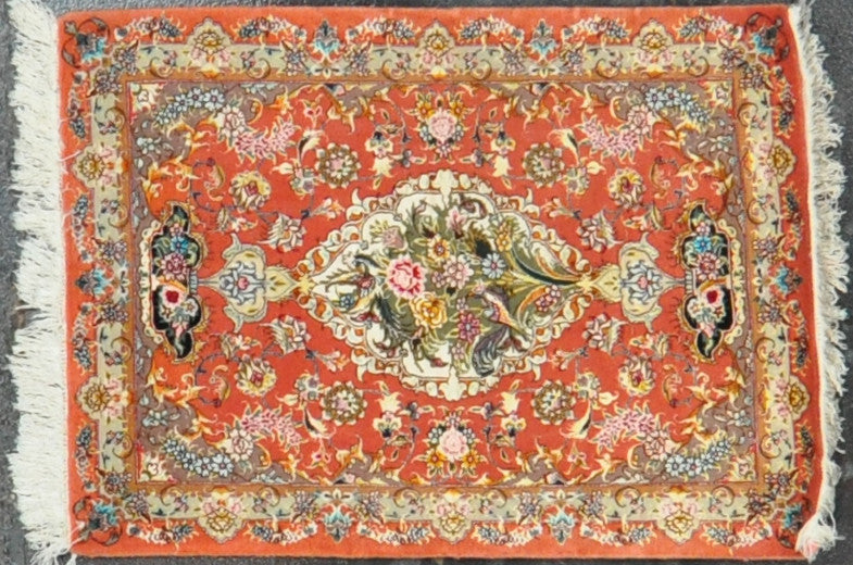persian tabriz 2.5x3.5 wool silk #18008