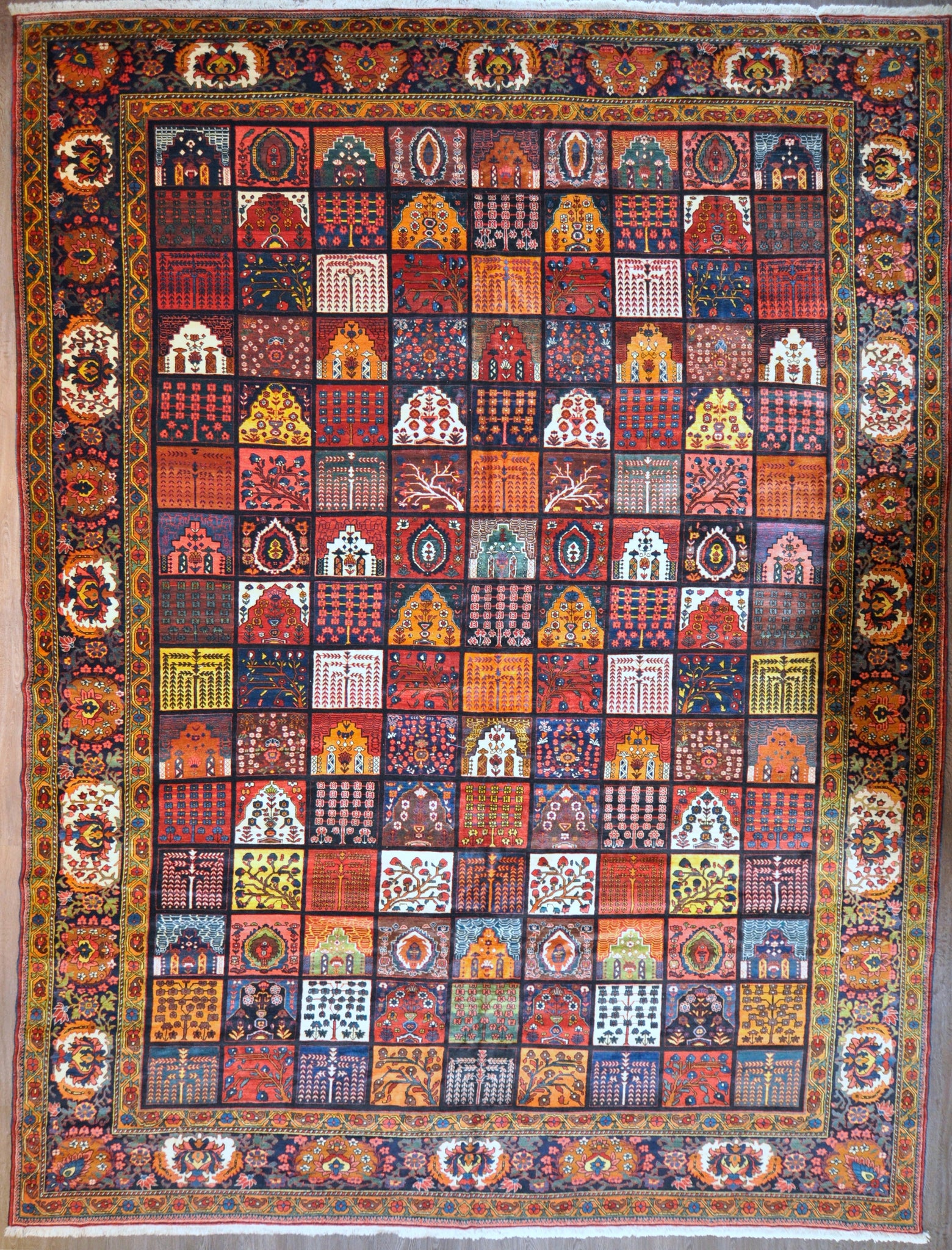 13.8x18.6 persian antique bakhtiari #96797
