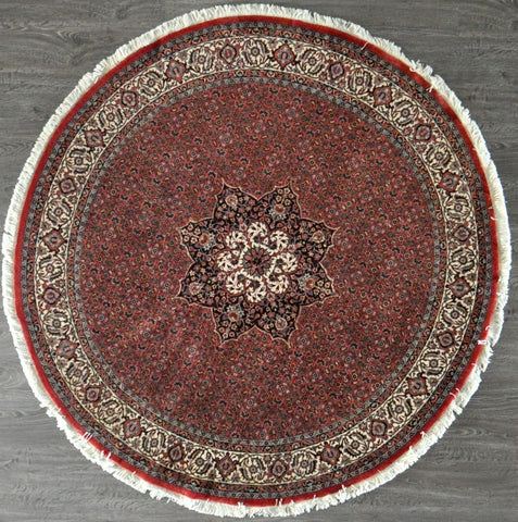 6.9x6.9 persian bijar round wool silk #46004