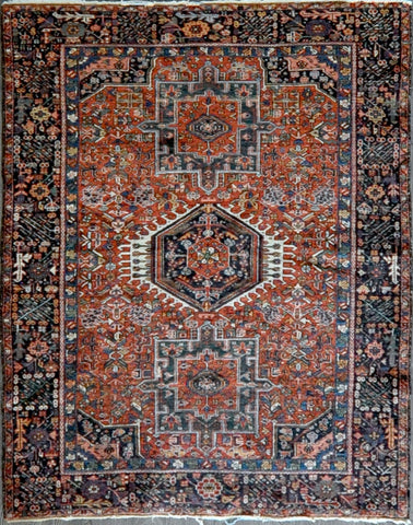 4.9x6.2 Persian antique heriz #51417 Sold