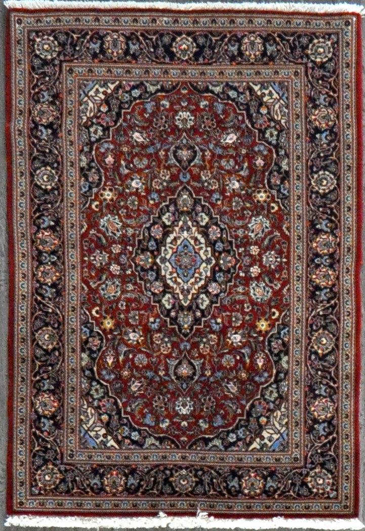 3.8x5.4 persian kashan wool silk id:2228 Sold